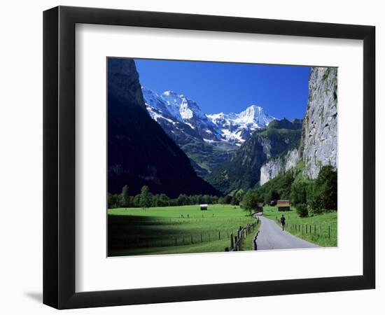 View Along Valley to the Breithorn, Lauterbrunnen, Bern, Switzerland-Ruth Tomlinson-Framed Photographic Print