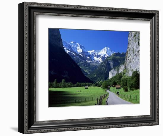 View Along Valley to the Breithorn, Lauterbrunnen, Bern, Switzerland-Ruth Tomlinson-Framed Photographic Print