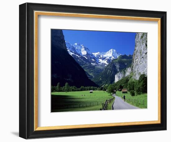 View Along Valley to the Breithorn, Lauterbrunnen, Bern, Switzerland-Ruth Tomlinson-Framed Photographic Print