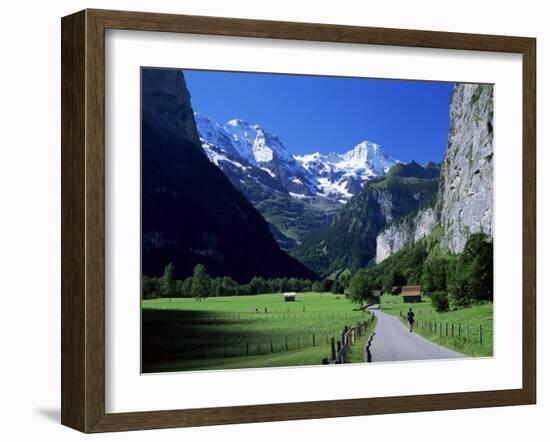 View Along Valley to the Breithorn, Lauterbrunnen, Bern, Switzerland-Ruth Tomlinson-Framed Photographic Print