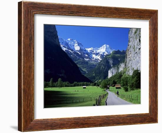View Along Valley to the Breithorn, Lauterbrunnen, Bern, Switzerland-Ruth Tomlinson-Framed Photographic Print