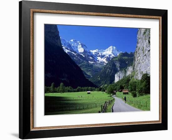 View Along Valley to the Breithorn, Lauterbrunnen, Bern, Switzerland-Ruth Tomlinson-Framed Photographic Print