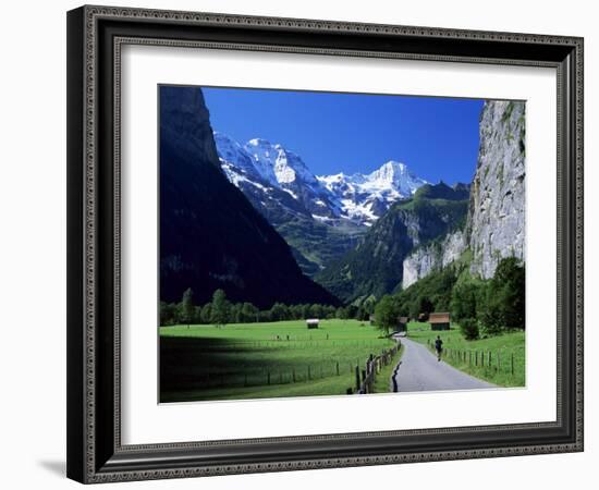 View Along Valley to the Breithorn, Lauterbrunnen, Bern, Switzerland-Ruth Tomlinson-Framed Photographic Print