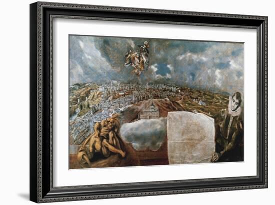 View and Map of the Town of Toledo, C. 1610-14-El Greco-Framed Giclee Print