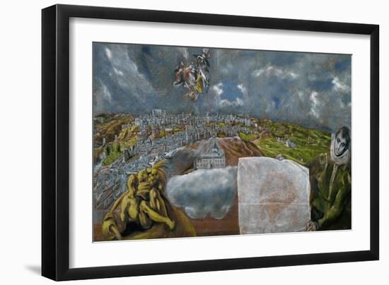 View and Map of Toledo-El Greco-Framed Giclee Print