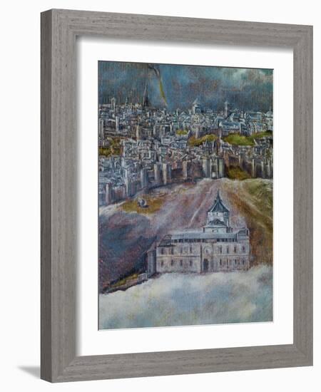 View and Map of Toledo-El Greco-Framed Giclee Print