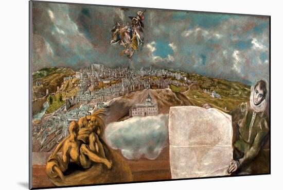 View and Plan of Toledo-El Greco-Mounted Giclee Print