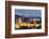 View at dusk of Alhambra palace with the snowy Sierra Nevada in the background, Granada, Andalusia,-Stefano Politi Markovina-Framed Photographic Print