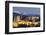 View at dusk of Alhambra palace with the snowy Sierra Nevada in the background, Granada, Andalusia,-Stefano Politi Markovina-Framed Photographic Print