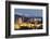 View at dusk of Alhambra palace with the snowy Sierra Nevada in the background, Granada, Andalusia,-Stefano Politi Markovina-Framed Photographic Print