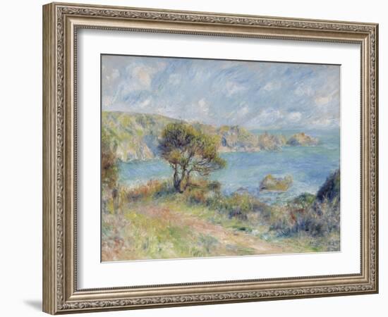 View at Guernsey, 1883 (Oil on Canvas)-Pierre Auguste Renoir-Framed Giclee Print