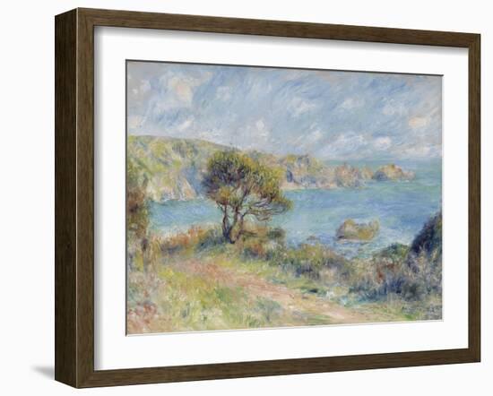 View at Guernsey, 1883 (Oil on Canvas)-Pierre Auguste Renoir-Framed Giclee Print