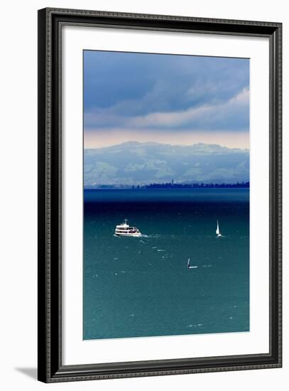 View at Lake of Constance, uberlinger Lake with Meersburg, Baden-Wurttemberg, Germany-Ernst Wrba-Framed Photographic Print