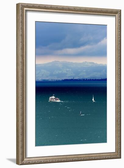 View at Lake of Constance, uberlinger Lake with Meersburg, Baden-Wurttemberg, Germany-Ernst Wrba-Framed Photographic Print