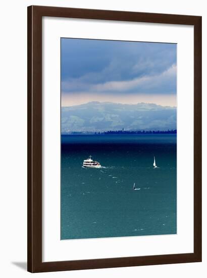 View at Lake of Constance, uberlinger Lake with Meersburg, Baden-Wurttemberg, Germany-Ernst Wrba-Framed Photographic Print