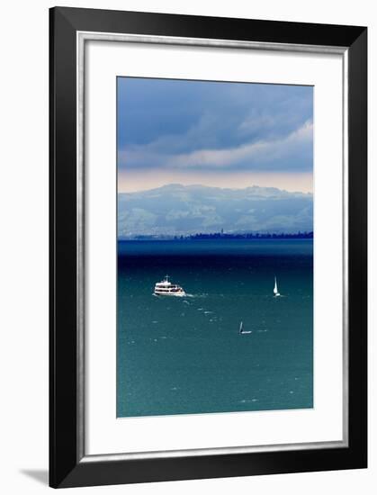 View at Lake of Constance, uberlinger Lake with Meersburg, Baden-Wurttemberg, Germany-Ernst Wrba-Framed Photographic Print