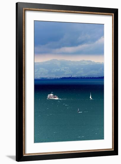 View at Lake of Constance, uberlinger Lake with Meersburg, Baden-Wurttemberg, Germany-Ernst Wrba-Framed Photographic Print