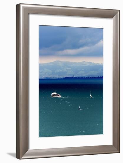 View at Lake of Constance, uberlinger Lake with Meersburg, Baden-Wurttemberg, Germany-Ernst Wrba-Framed Photographic Print