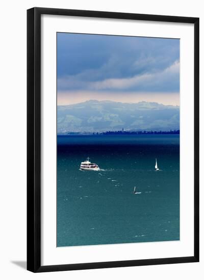 View at Lake of Constance, uberlinger Lake with Meersburg, Baden-Wurttemberg, Germany-Ernst Wrba-Framed Photographic Print