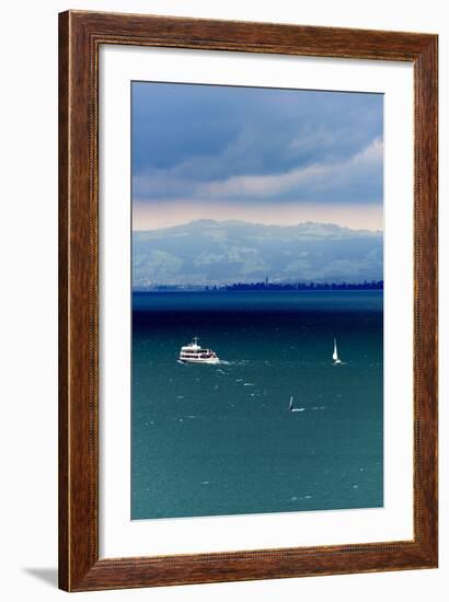 View at Lake of Constance, uberlinger Lake with Meersburg, Baden-Wurttemberg, Germany-Ernst Wrba-Framed Photographic Print