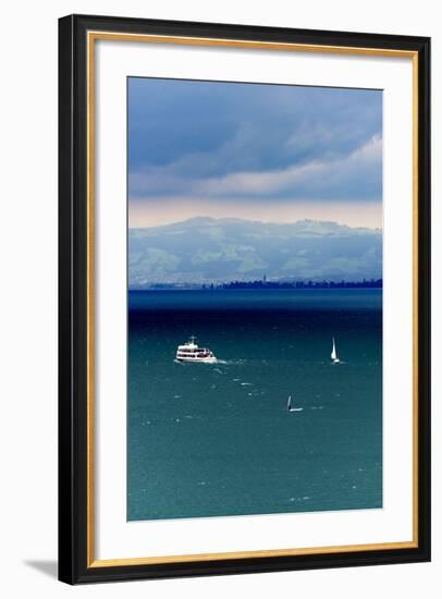 View at Lake of Constance, uberlinger Lake with Meersburg, Baden-Wurttemberg, Germany-Ernst Wrba-Framed Photographic Print