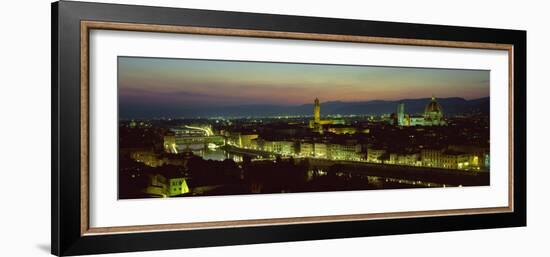 View at Night over Rooftops of Florence, Tuscany, Italy-Lee Frost-Framed Photographic Print