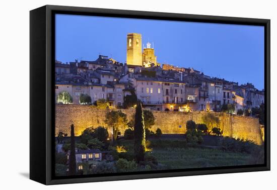 View at Night, Saint-Paul-De-Vence, Provence-Alpes-Cote D'Azur, Provence, France, Europe-Stuart Black-Framed Premier Image Canvas