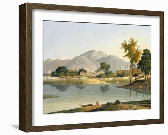 View at Nijeibabad, near the Coaduwar Gaut, Rohilcund, plate XIII from Part 6 of 'Oriental Scenery'-Thomas Daniell-Framed Giclee Print