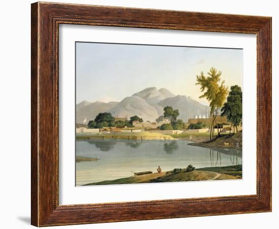 View at Nijeibabad, near the Coaduwar Gaut, Rohilcund, plate XIII from Part 6 of 'Oriental Scenery'-Thomas Daniell-Framed Giclee Print