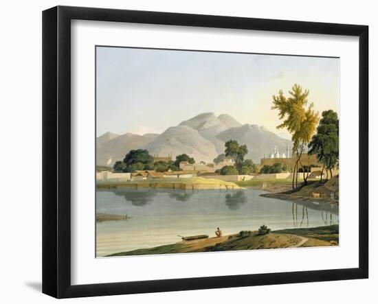 View at Nijeibabad, near the Coaduwar Gaut, Rohilcund, plate XIII from Part 6 of 'Oriental Scenery'-Thomas Daniell-Framed Giclee Print