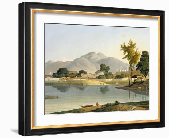 View at Nijeibabad, near the Coaduwar Gaut, Rohilcund, plate XIII from Part 6 of 'Oriental Scenery'-Thomas Daniell-Framed Giclee Print