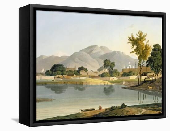 View at Nijeibabad, near the Coaduwar Gaut, Rohilcund, plate XIII from Part 6 of 'Oriental Scenery'-Thomas Daniell-Framed Premier Image Canvas