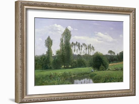 View at Rouelles, 1858-Claude Monet-Framed Giclee Print