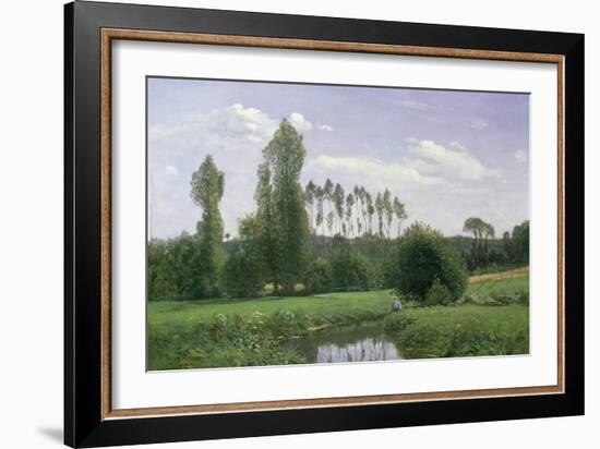 View at Rouelles, 1858-Claude Monet-Framed Giclee Print