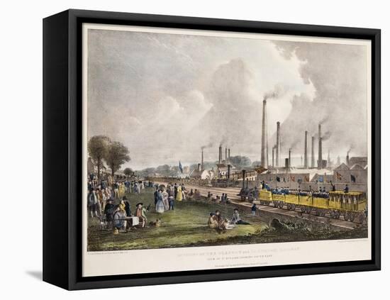 View at St. Rollox Looking South East; Opening of the Glasgow and Garnkirk Railway-David Octavius Hill-Framed Premier Image Canvas