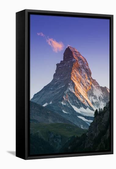 View at Sunset of Matterhorn, Zermatt, Wallis, Switzerland-Stefano Politi Markovina-Framed Premier Image Canvas