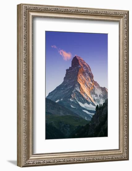 View at Sunset of Matterhorn, Zermatt, Wallis, Switzerland-Stefano Politi Markovina-Framed Photographic Print