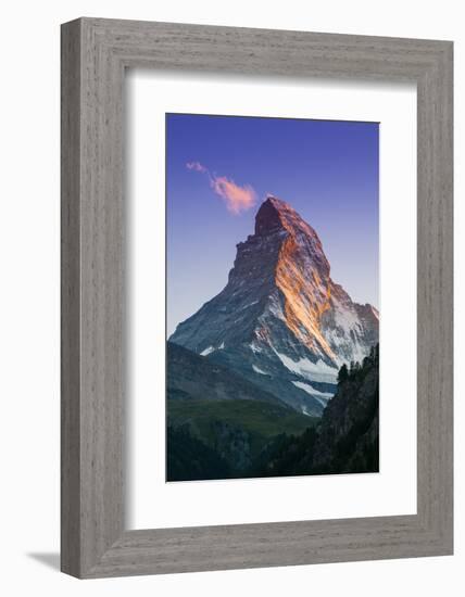 View at Sunset of Matterhorn, Zermatt, Wallis, Switzerland-Stefano Politi Markovina-Framed Photographic Print