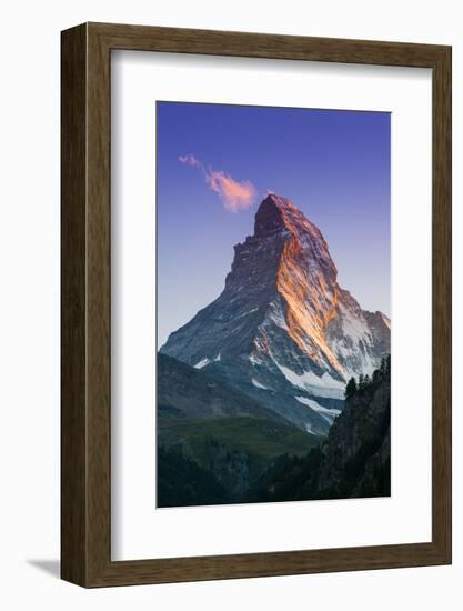 View at Sunset of Matterhorn, Zermatt, Wallis, Switzerland-Stefano Politi Markovina-Framed Photographic Print