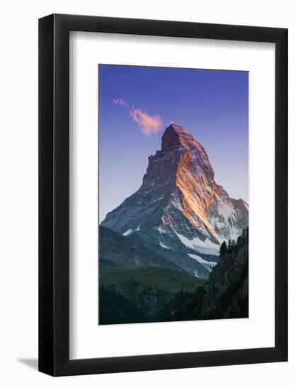 View at Sunset of Matterhorn, Zermatt, Wallis, Switzerland-Stefano Politi Markovina-Framed Photographic Print
