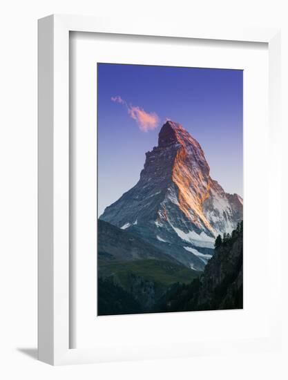 View at Sunset of Matterhorn, Zermatt, Wallis, Switzerland-Stefano Politi Markovina-Framed Photographic Print