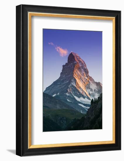 View at Sunset of Matterhorn, Zermatt, Wallis, Switzerland-Stefano Politi Markovina-Framed Photographic Print