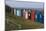 View, Coloured, Beach, Huts, Bay, Sea, Embankment, Southwold, Suffolk, England-Natalie Tepper-Mounted Photo