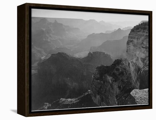 View Down "Grand Canyon National Park" Arizona 1933-1942-Ansel Adams-Framed Stretched Canvas