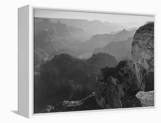 View Down "Grand Canyon National Park" Arizona 1933-1942-Ansel Adams-Framed Stretched Canvas