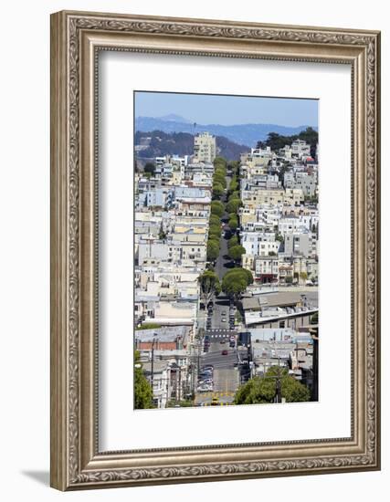 View Down Lombard Street, Russian Hill, San Francisco, California-Susan Pease-Framed Photographic Print