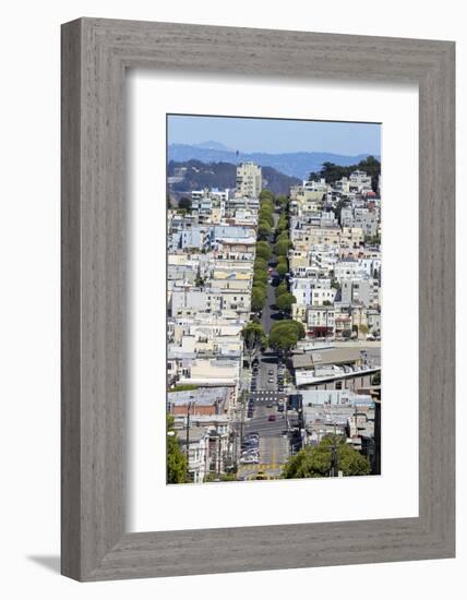 View Down Lombard Street, Russian Hill, San Francisco, California-Susan Pease-Framed Photographic Print