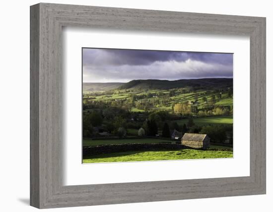 View Down the Valley of Swaledale Taken from Just Outside Reeth-John Woodworth-Framed Photographic Print