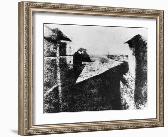 View from a Window at Le Gras, Saint-Loup-De-Varennes, 1827-Joseph Nicephore Niepce-Framed Photographic Print