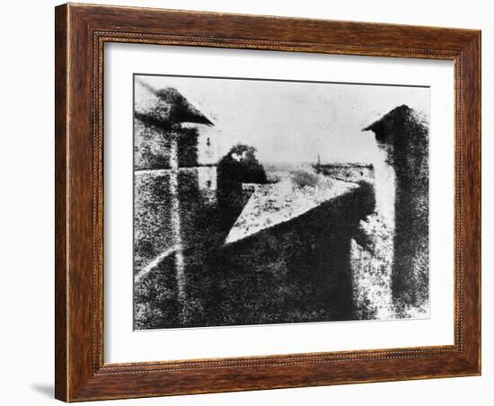 View from a Window at Le Gras, Saint-Loup-De-Varennes, 1827-Joseph Nicephore Niepce-Framed Photographic Print